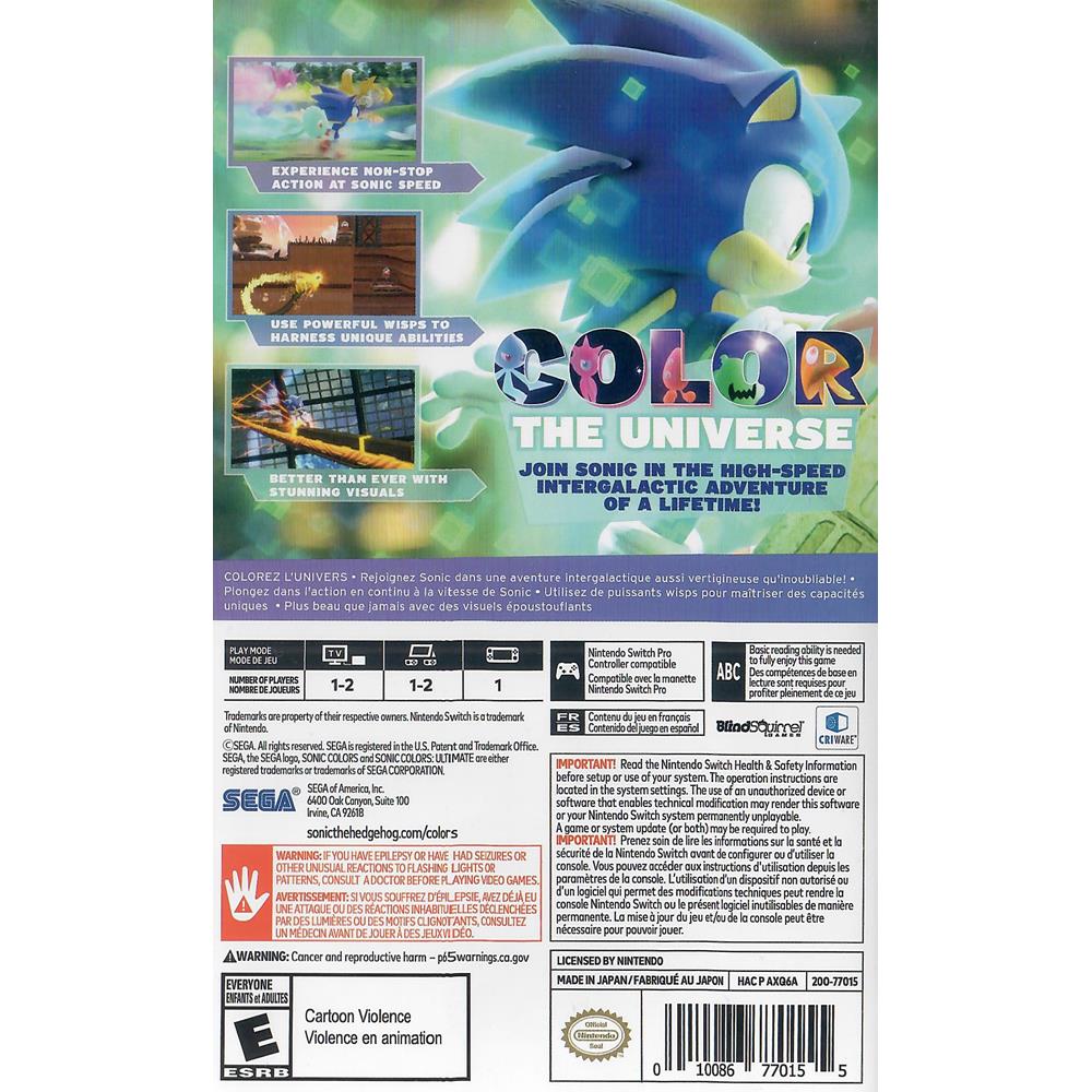Sonic Colors Ultimate Nintendo Switch (Novo) (Jogo Mídia Física) - Arena  Games - Loja Geek